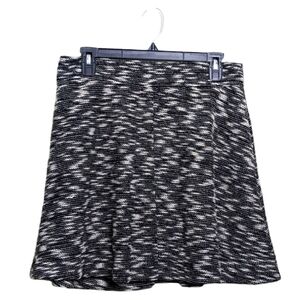 Loft Skirt Black Gray White Flowy Lined Knit Cotton Zipper Unique Fun Short